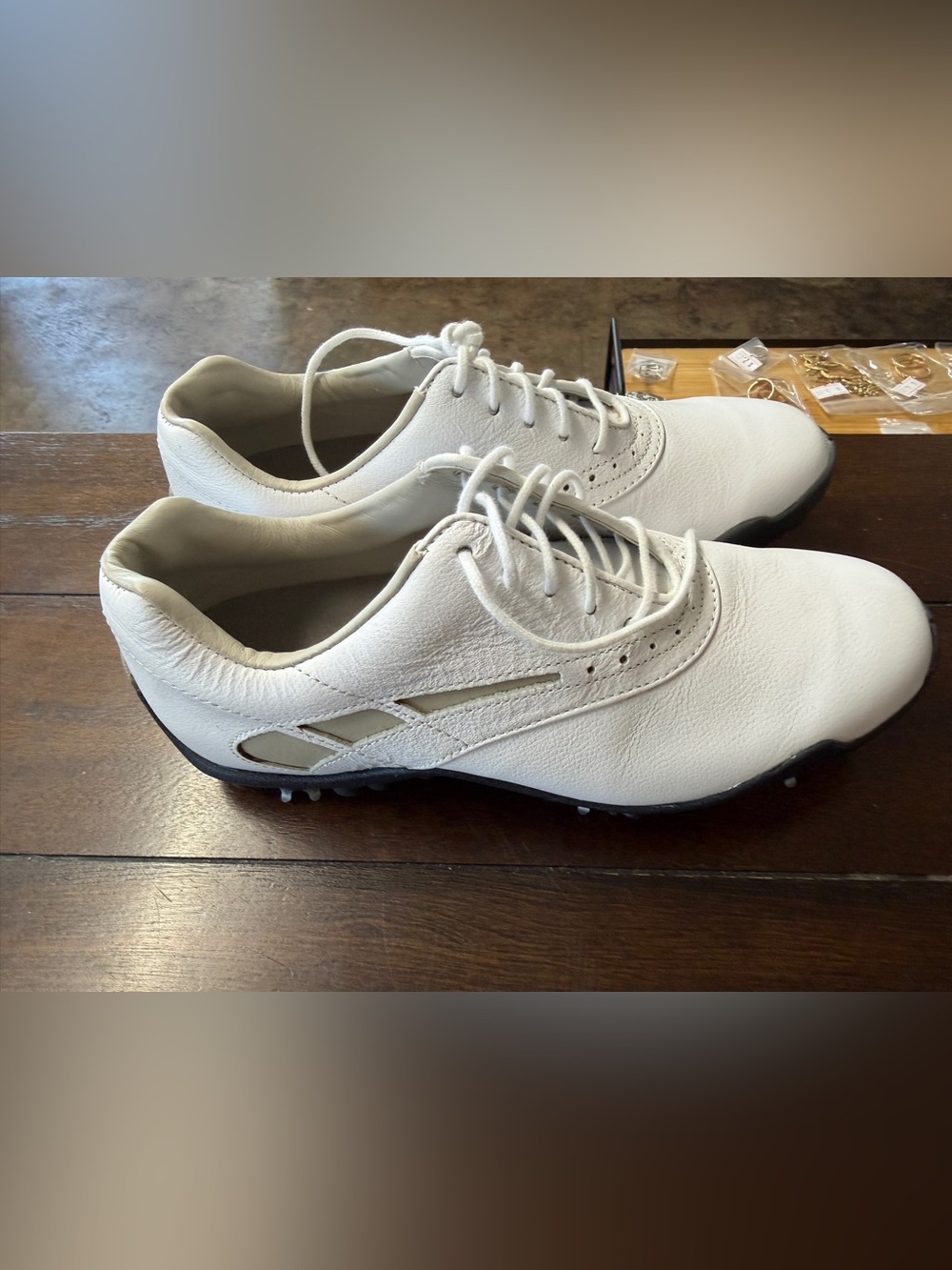 FootJoy White Leather Golf Sneaker with Red Logo